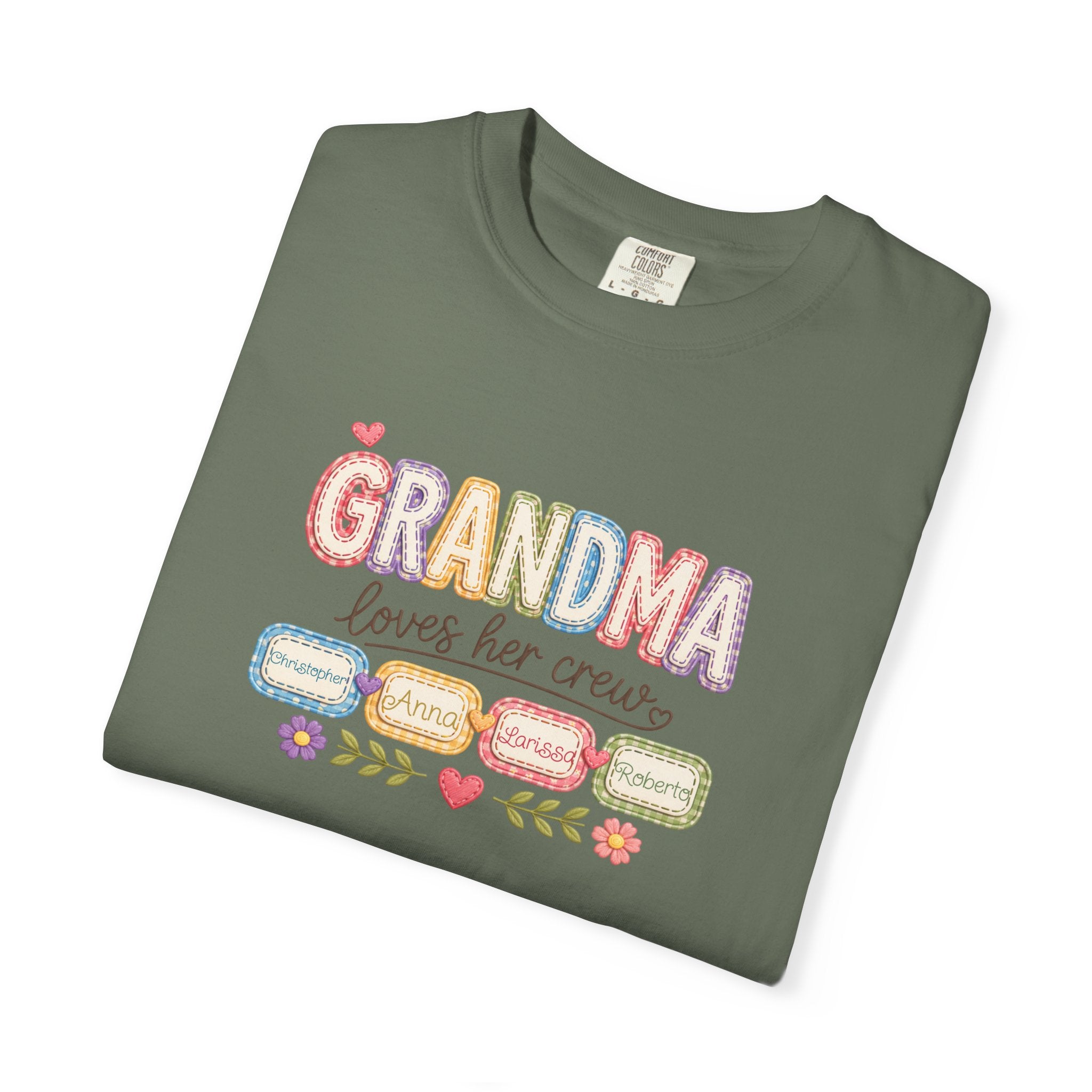 Grandma Loves Her Crew T-Shirt – Cute Pastel Grandma Family Tee