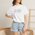 Granny Pastel Patchwork T-Shirt — Retro Rainbow 'GRANNY' Graphic Tee