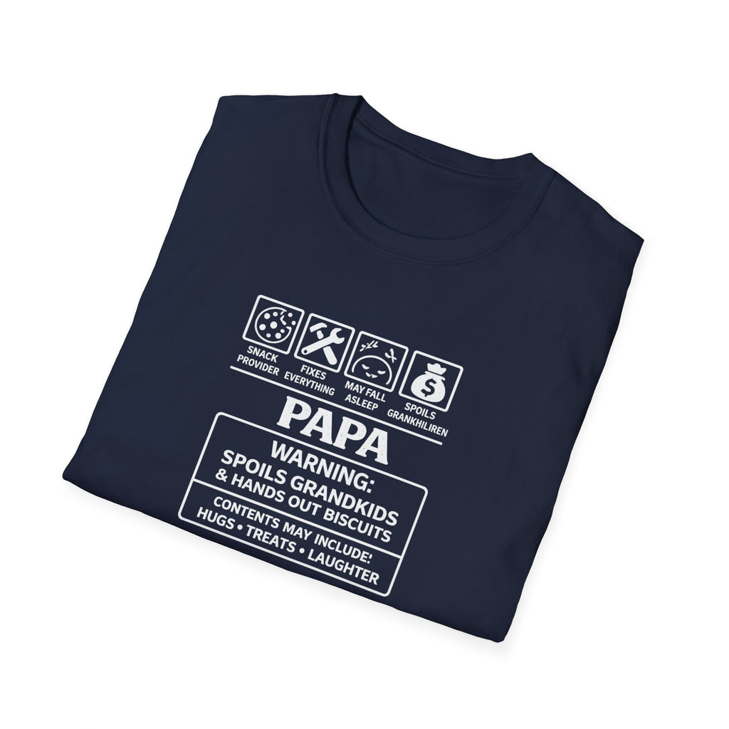 Papa Warning T-Shirt – ‘Spoils Grandkids’ Funny Grandpa Gift Tee