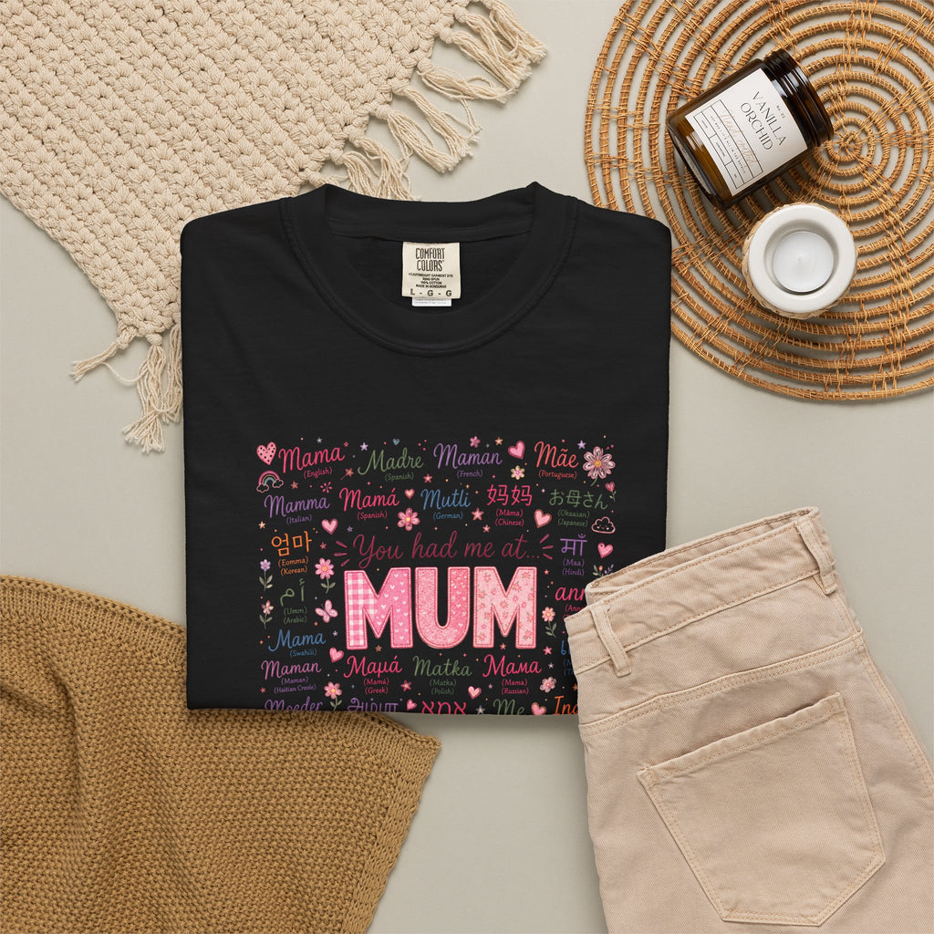 Mum Heartbeat T-Shirt — 'You Had Me at MUM' Floral Mother's Day Tee