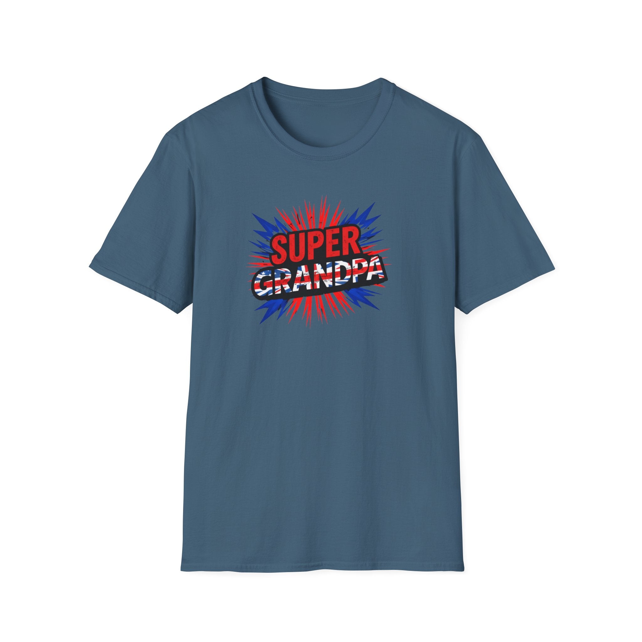 Super Grandpa T-Shirt Union Jack/England themed – Retro Comic Style Father’s Day Gift for Grandfathers