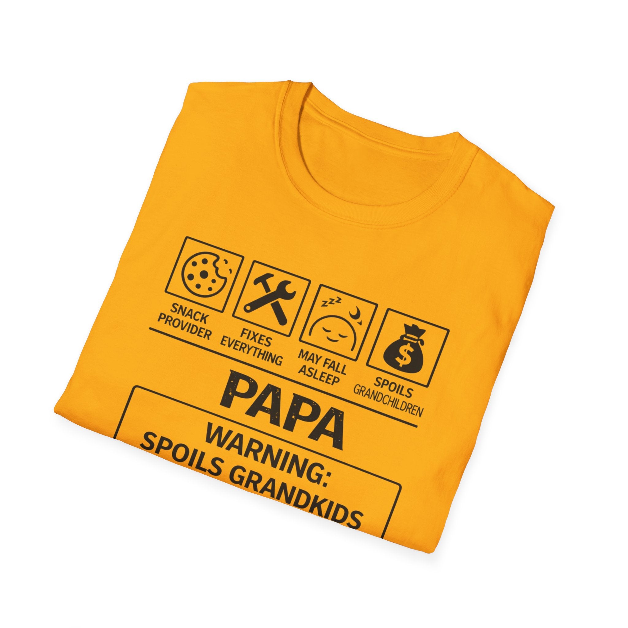 Papa Warning T-Shirt — Funny Grandpa Gift, 'Spoils Grandkids & Hands Out Biscuits' Tee