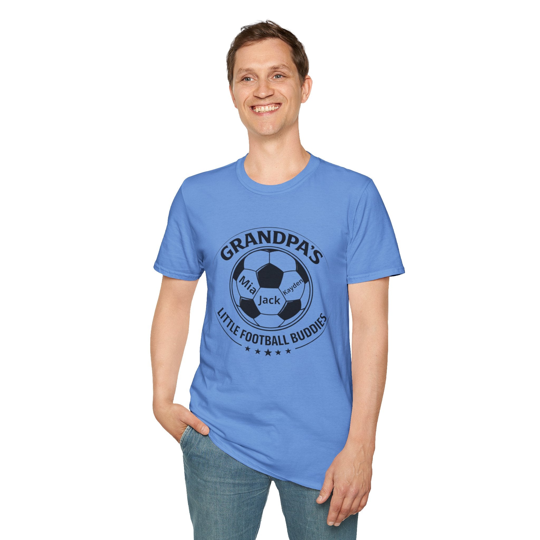 Grandpa's Little Football Buddies T-Shirt — Personalized Soccer Dad/Grandad Gift