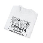 Grandpa Warning T-Shirt — "Spoils Grandkids & Hands Out Biscuits" Funny Grandpa Gift
