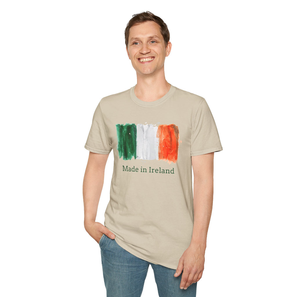 Made in Ireland T-Shirt — Watercolor Irish Flag Tee