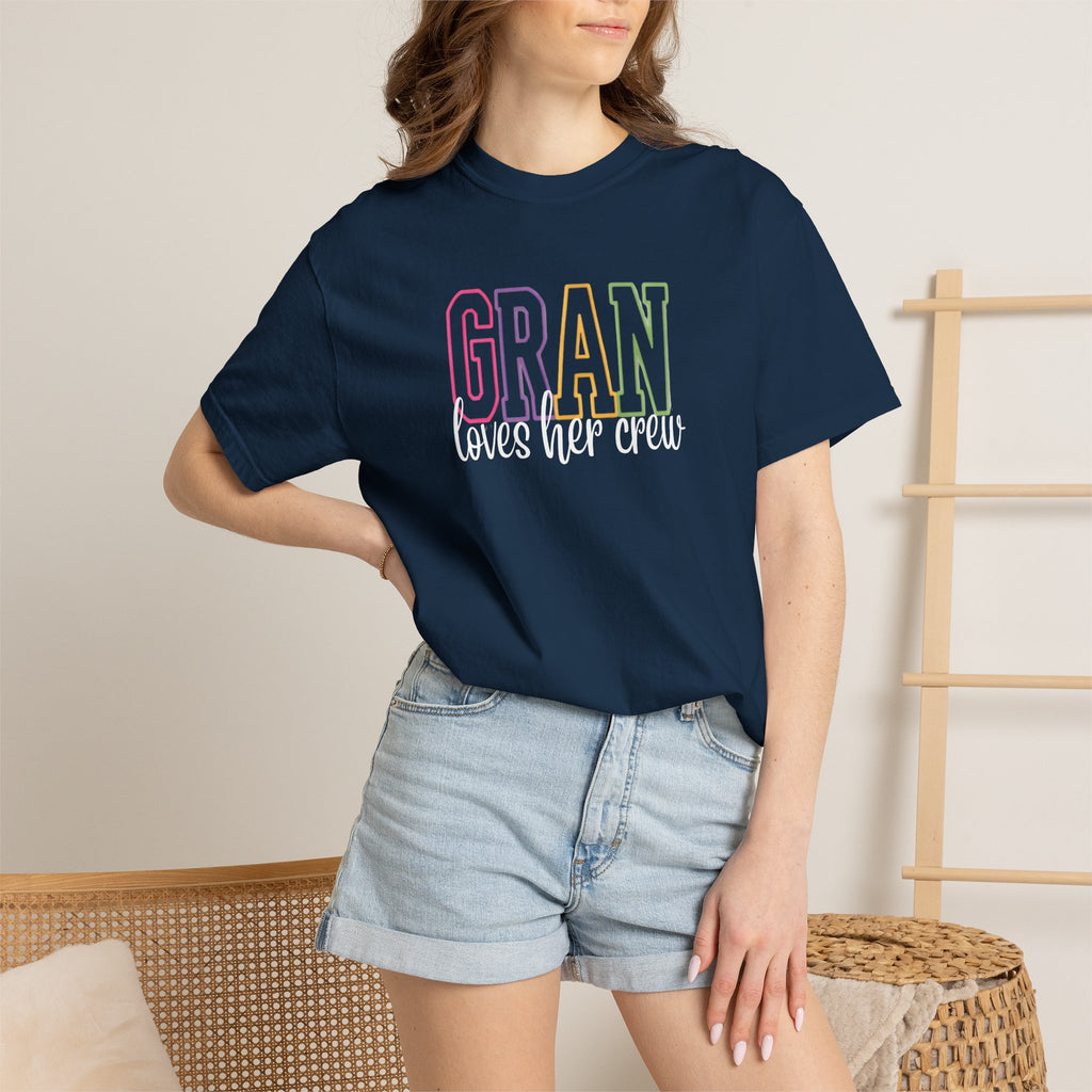 T-Shirt — "Gran Loves Her Crew" Pastel Grandma Tee