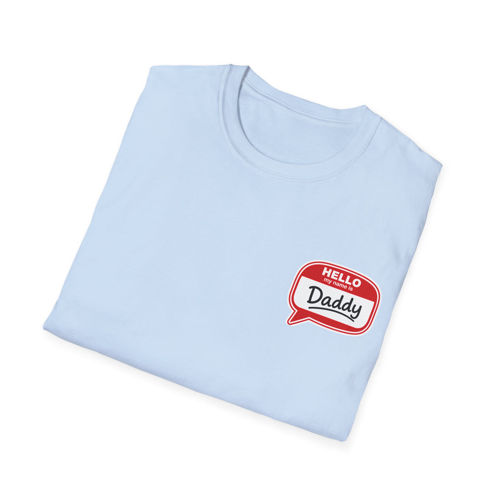 Daddy Name Tag T-Shirt - 'Hello Daddy' Retro Speech Bubble Tee