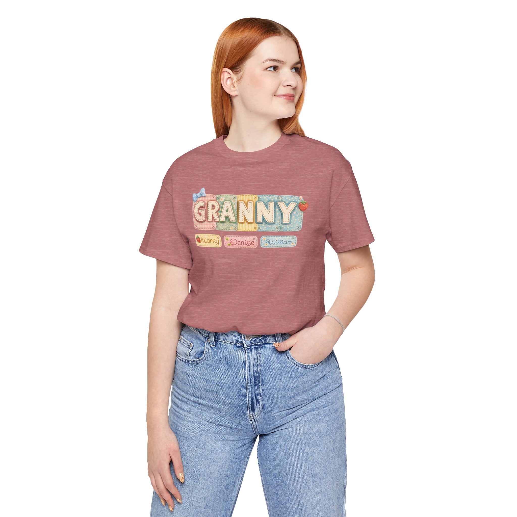 Granny Retro Nameplate T‑Shirt — Personalized Grandma Tee