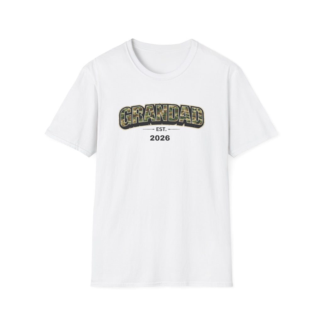 Granddad Est. 2026 T-Shirt — Camo Lettering Fathers Day Gift