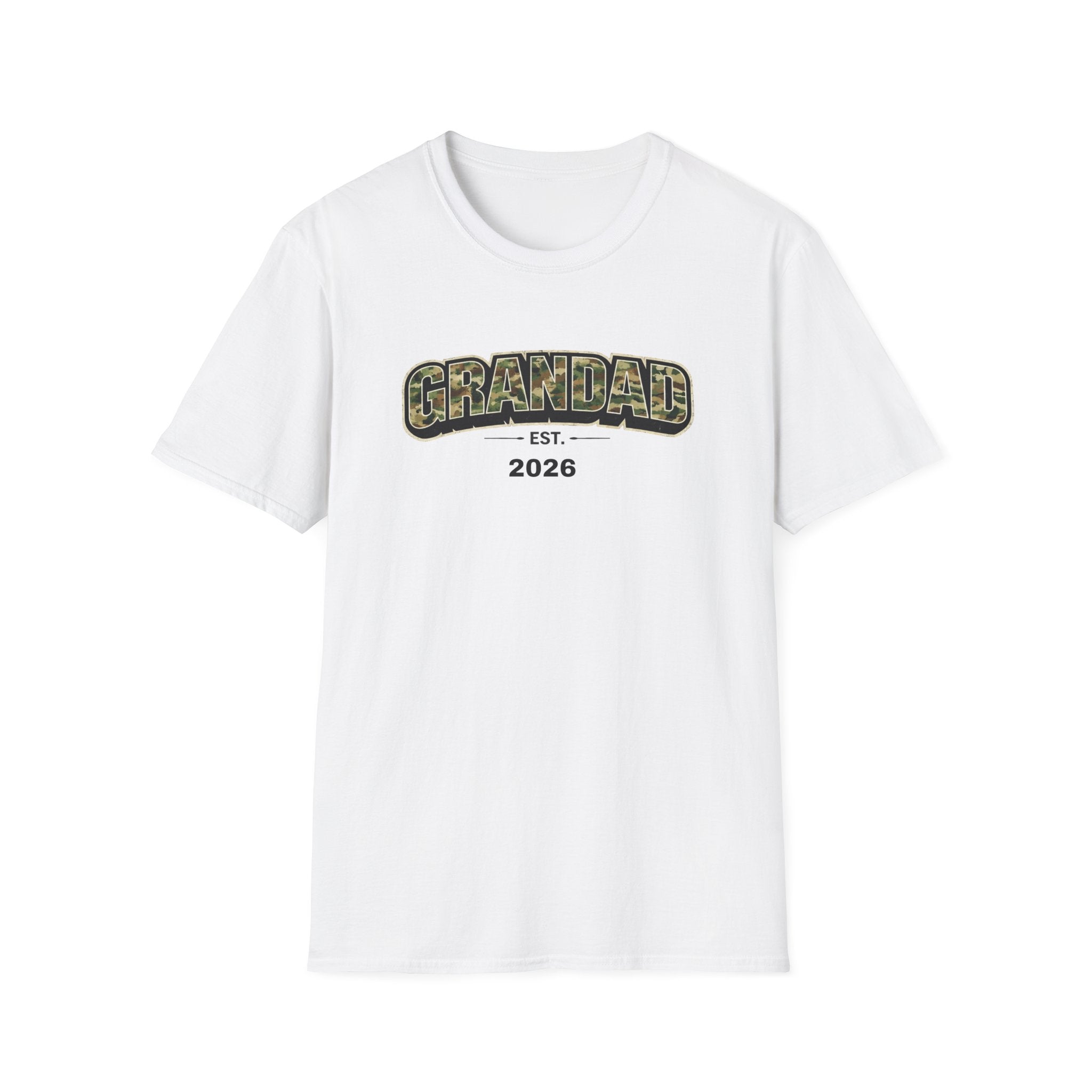Granddad Est. 2026 T-Shirt — Camo Lettering Fathers Day Gift
