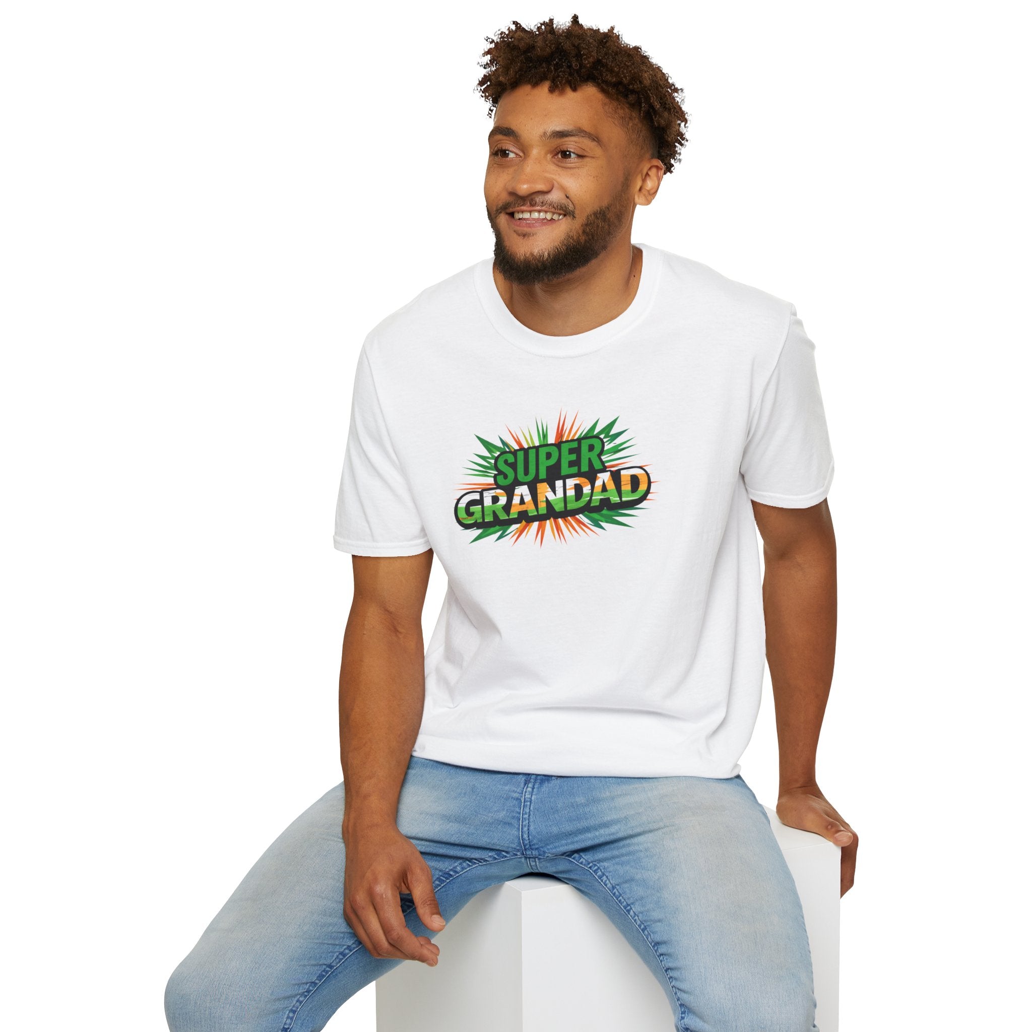 Super Grandad Ireland Flag/Irish themed T-Shirt — Retro Comic Style Gift for Grandpa (Father's Day, Birthday)