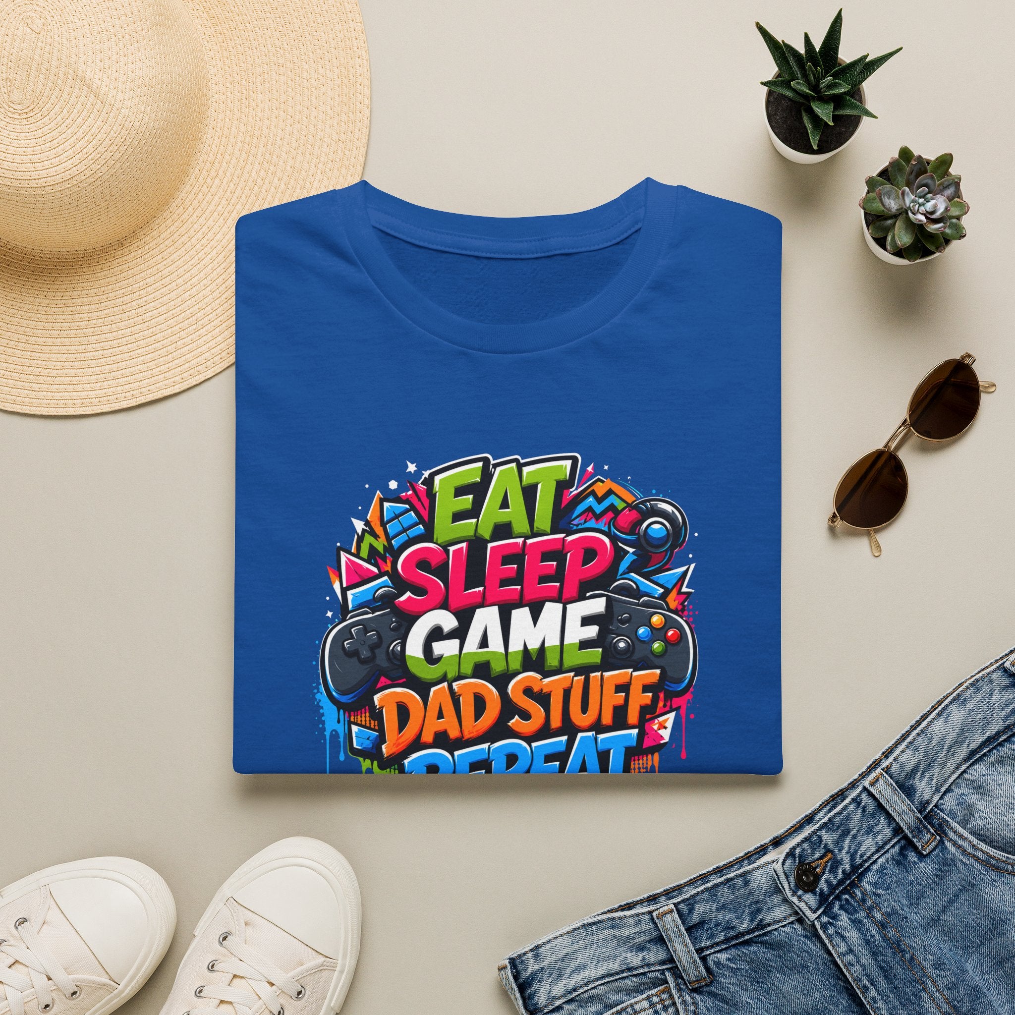 Eat Sleep Game Dad Stuff Repeat T-Shirt