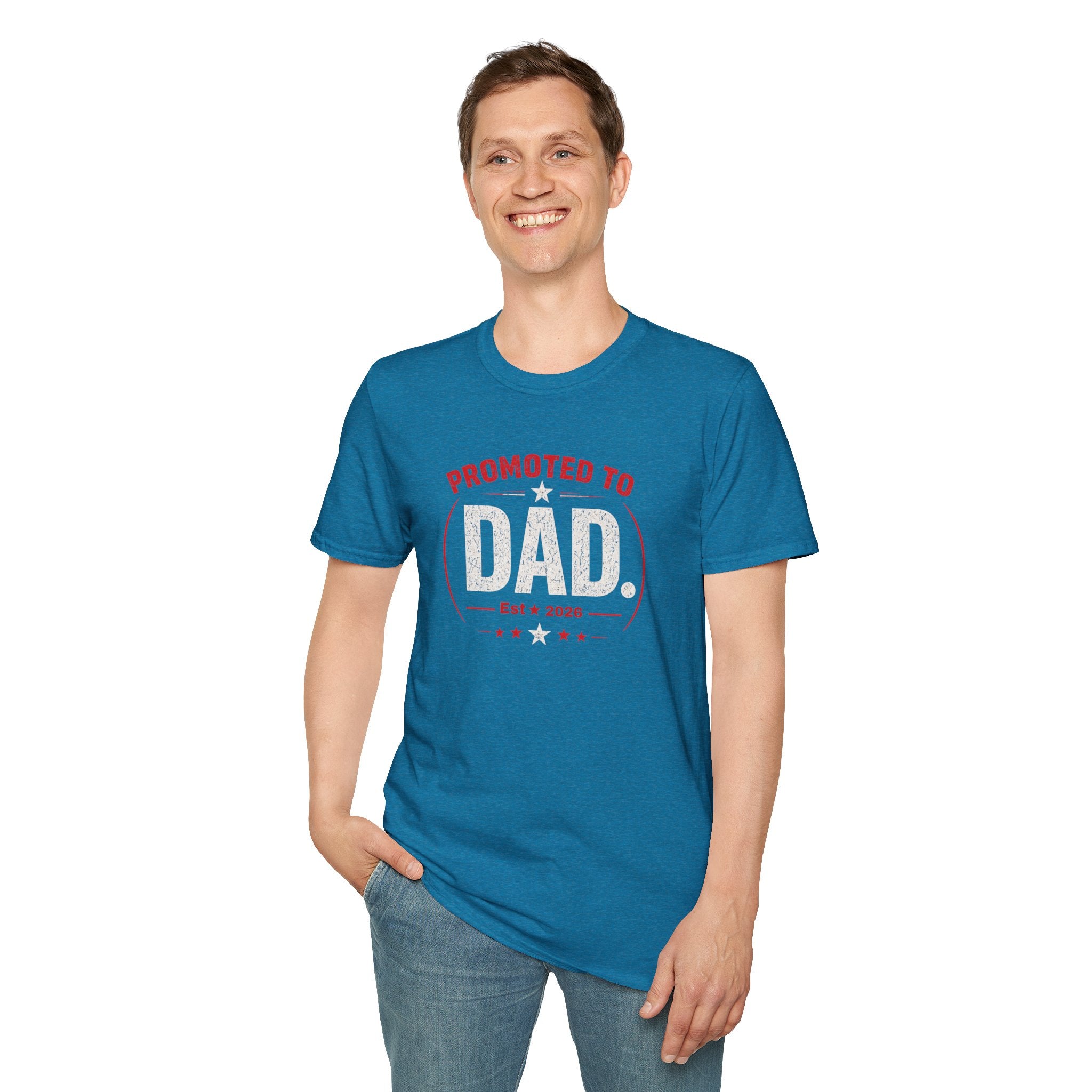 Promoted to Dad T-Shirt — New Dad Announcement Gift, Father’s Day Tee