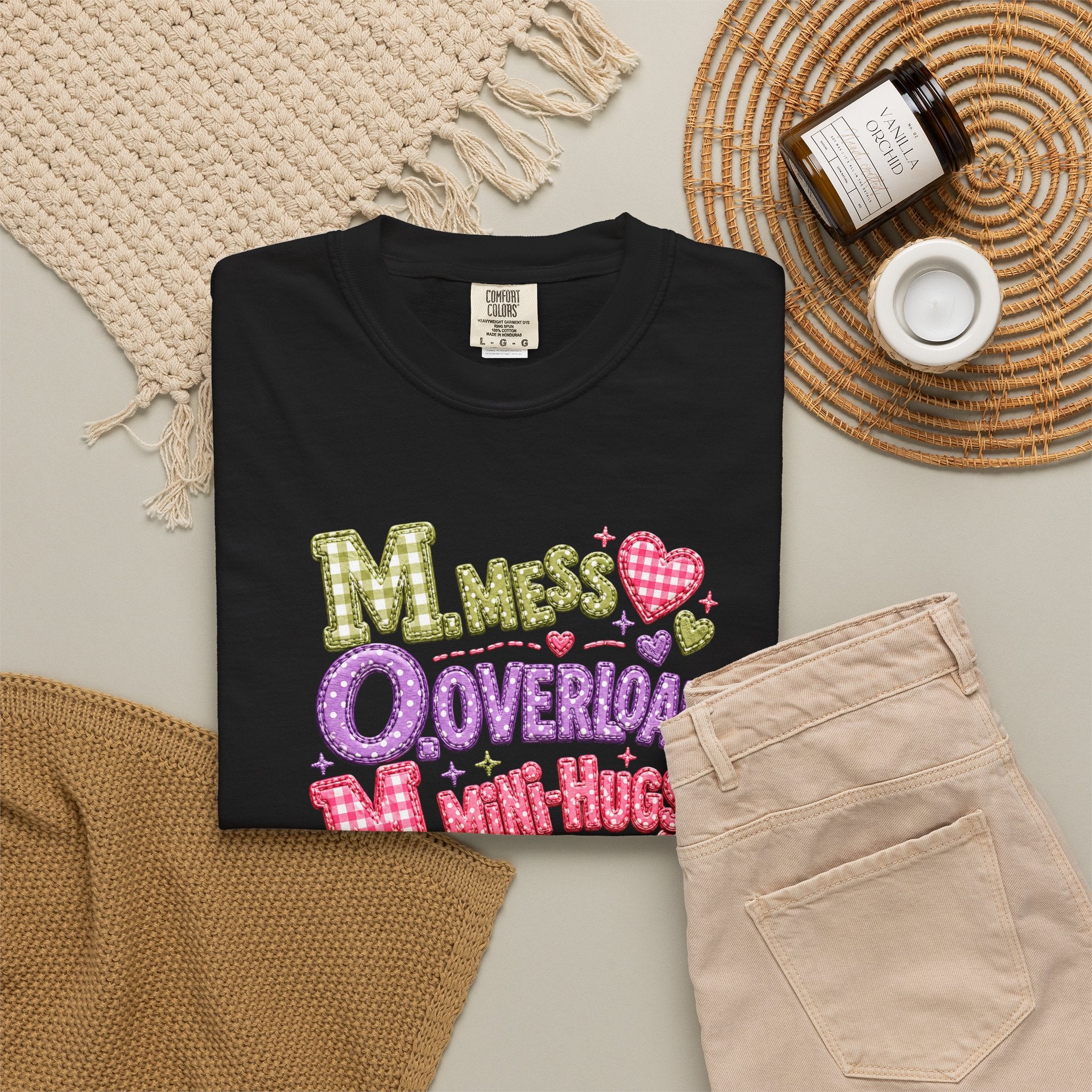 T‑Shirt — "Moms Overload Mini-Hugs" Cute Colorful Graphic Tee