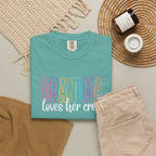 Grandma Loves Her Crew T-Shirt — Pastel Rainbow Grandma Gift