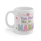 Mama Patchwork Mug — Soft Pastel Sentimental 11oz Coffee Cup