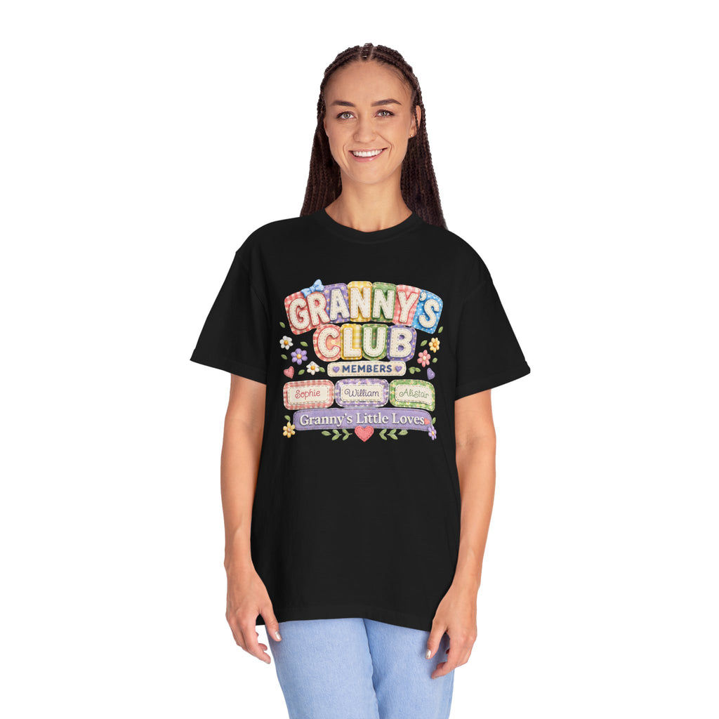 Granny's Club T-Shirt — Personalized Grandma Member Floral Tee