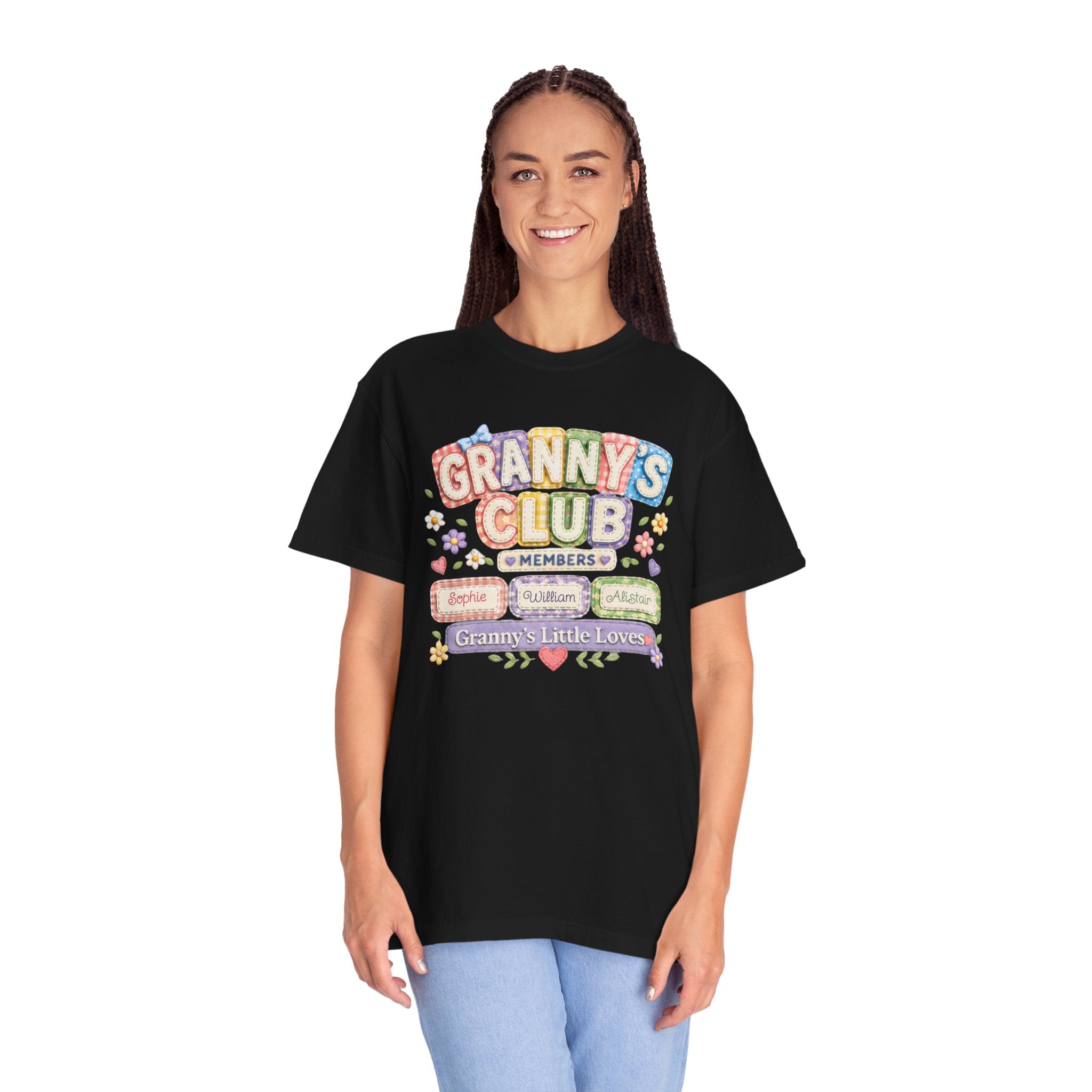Granny's Club T-Shirt — Personalized Grandma Member Floral Tee