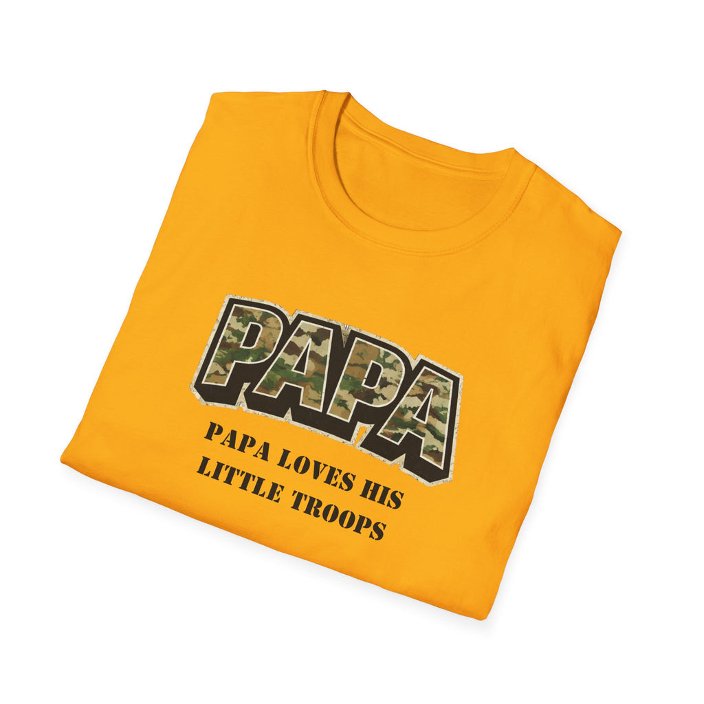 Papa Camo T-Shirt — "Papa Loves His Little Troops" Fathers Day Dad Tee