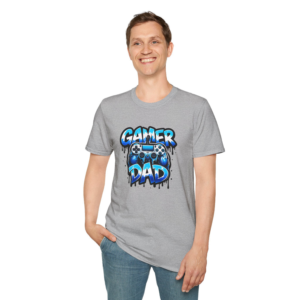 Gamer Dad T-Shirt — Blue Controller T-shirt