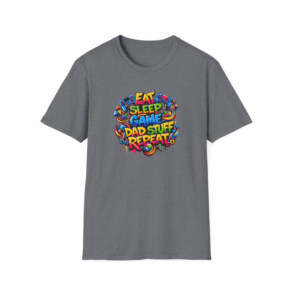 “Eat Sleep Game Dad Stuff Repeat” T-Shirt