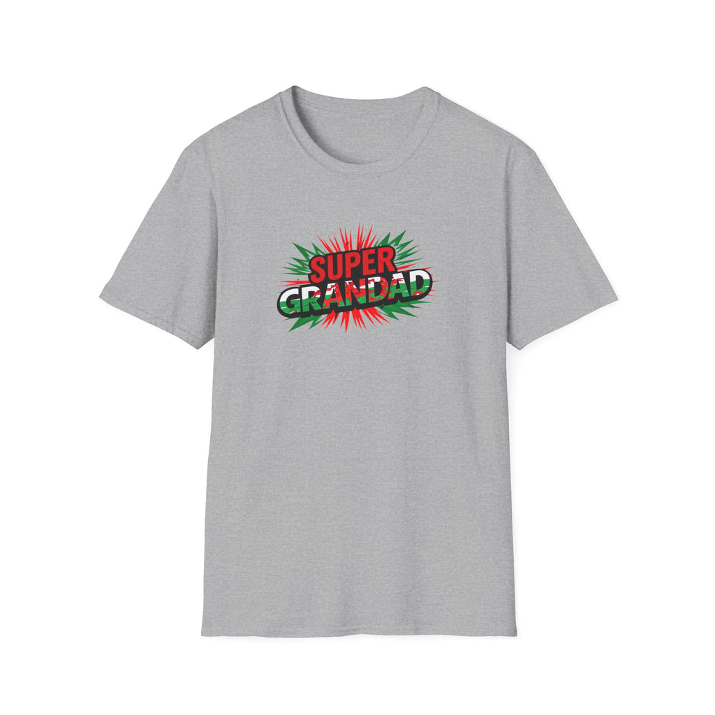 Super Grandad Welsh Flag/Wales themed T-Shirt — Retro Comic Style Father's Day Gift