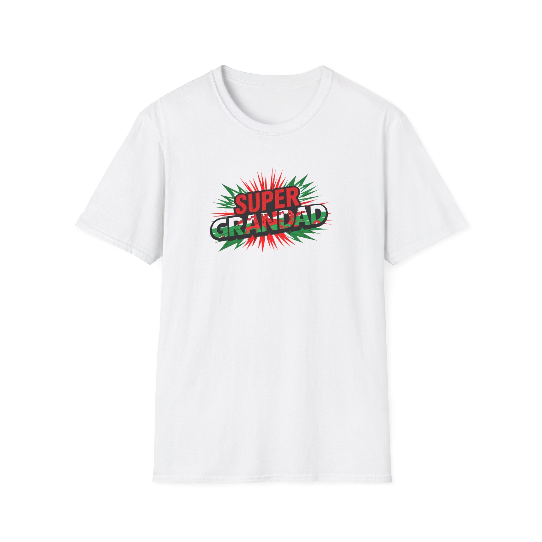 Super Grandad Welsh Flag/Wales themed T-Shirt — Retro Comic Style Father's Day Gift