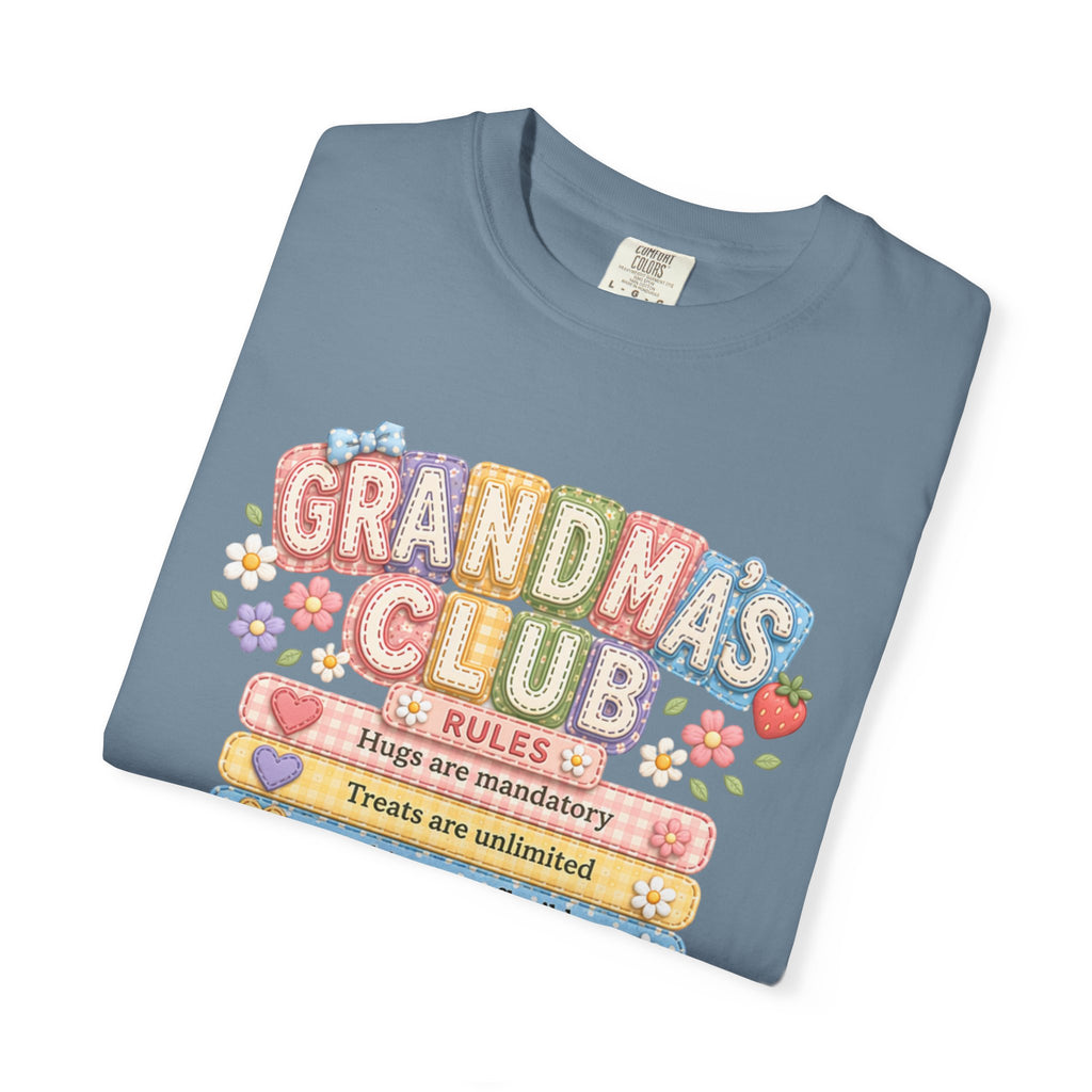 Grandma's Club T-Shirt — Cute Floral 'Grandma's Club' Rules Tee