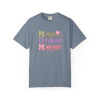 Mom Acronym Graphic T-Shirt — “M.O.M. Mess Overload Mini-Hugs” Cute Pastel Mothers Day Tee