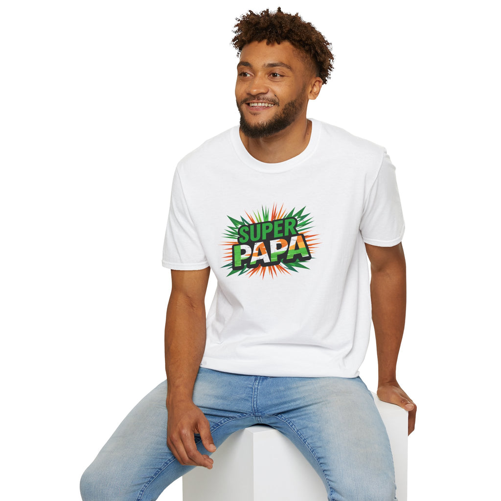 Super Papa Ireland Flag/Irish themed T-Shirt – Comic-Style Father’s Day Tee
