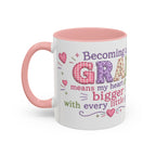 Gran Floral Accent Coffee Mug — 'Gran' Decorative Pink Interior 11/15oz Gift for Mother's Day