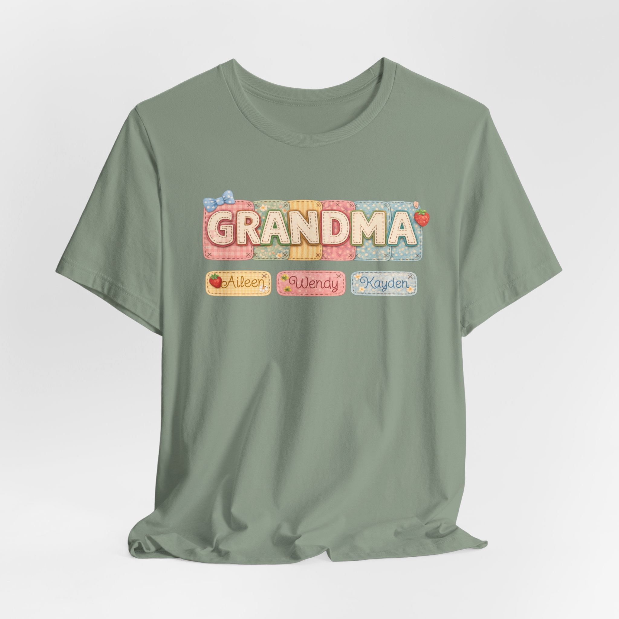 Grandma Floral Retro Tee — "Grandma" Names Design (Aileen • Wendy • Peyton)