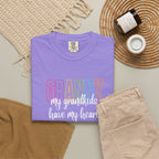 Grandma T-Shirt - "Grandma my grandkids have my heart" Soft Pastel Gift for Mothers & Grandparents
