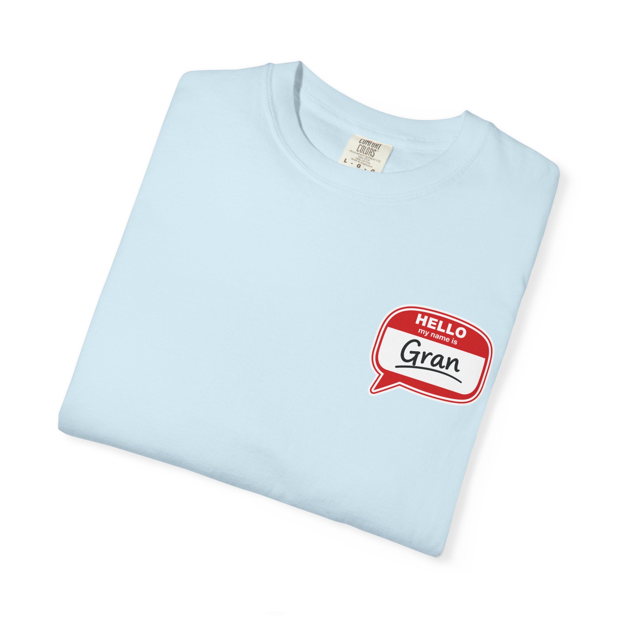 Hello Gran T-Shirt — Cute Retro Name Tag Tee for Grandmothers, Mother's Day Gift
