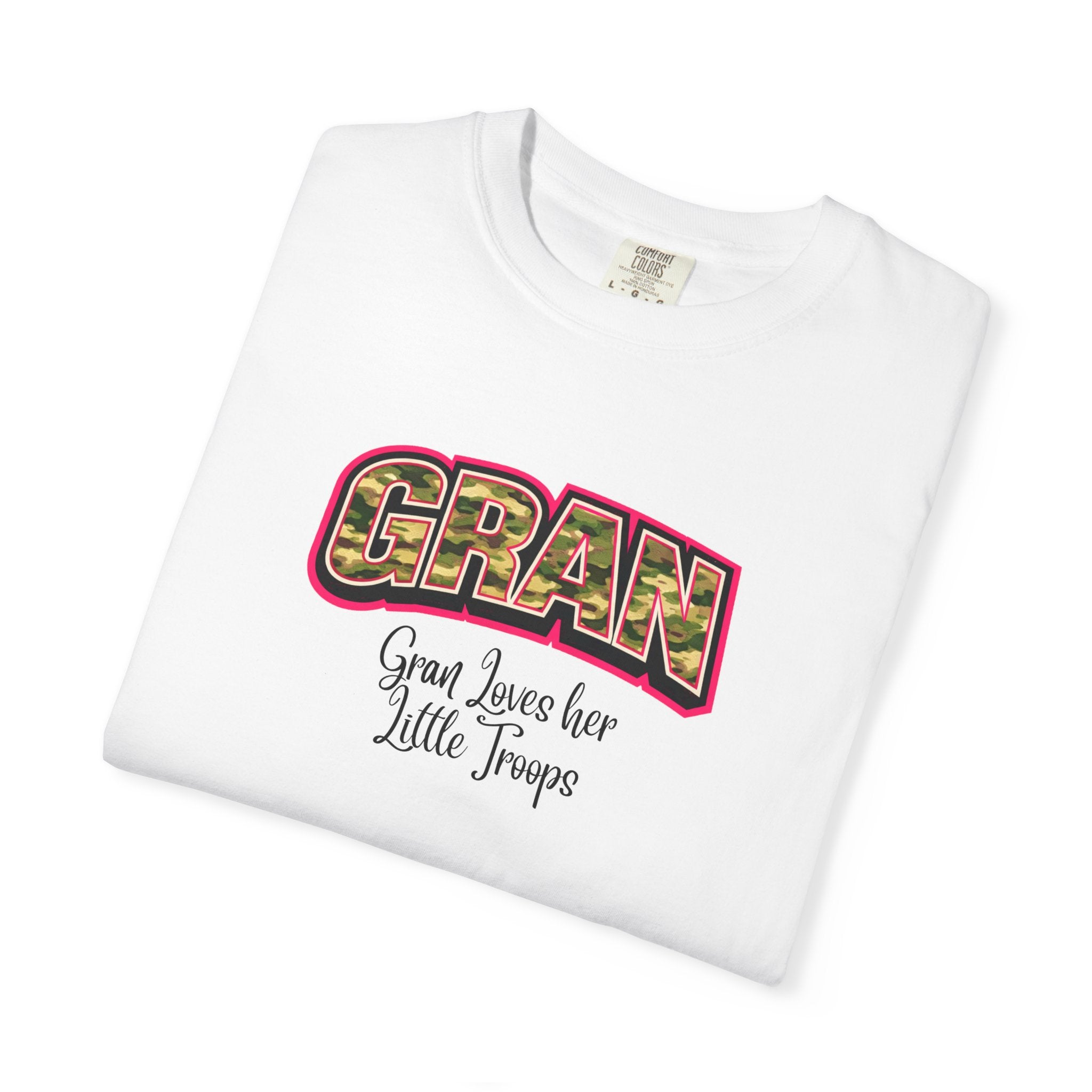 Gran Floral Graphic T-Shirt — "Gran Loves Her Little Troops" Gift Tee