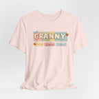Granny Retro Nameplate T‑Shirt — Personalized Grandma Tee