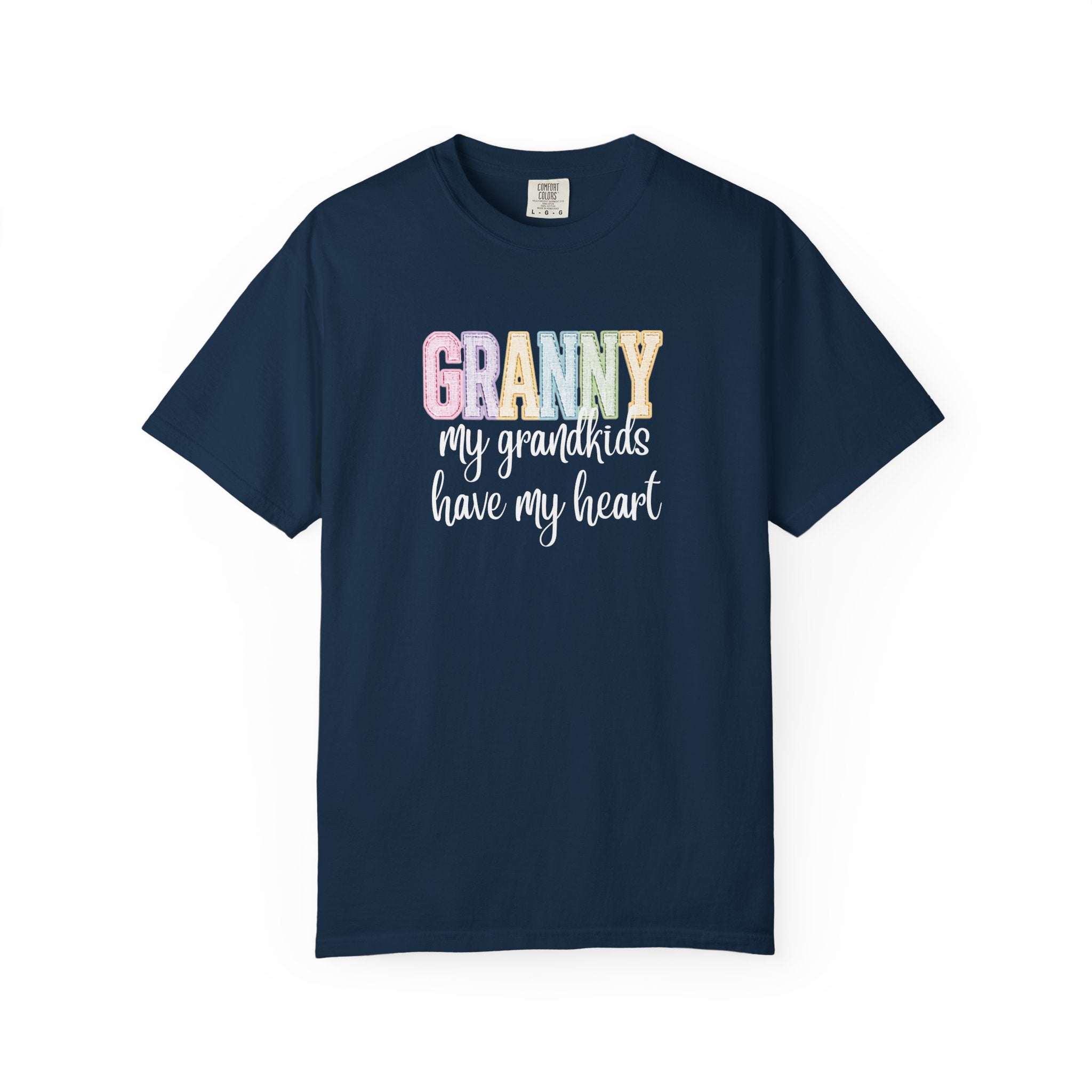 Granny Pastel Rainbow T‑Shirt — Retro Block Letter Grandma Tee