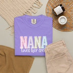 Nana Pastel Varsity T-Shirt — Soft Vintage Lettering Gift for Grandma (Mother's Day/Birthday)