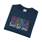 Grandma Loves Her Crew T-Shirt — Pastel Rainbow Grandma Gift