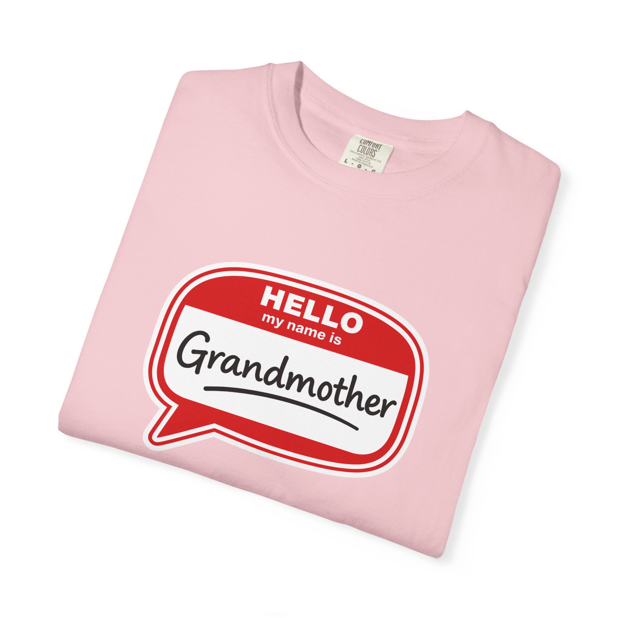 Hello My Name Is Grandmother T-Shirt - Retro Name Badge Tee for Moms & Grandmas