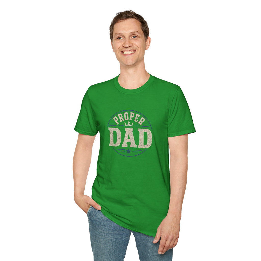 Proper Dad T-Shirt – Vintage Crown Father's Day Tee for Proud Dads