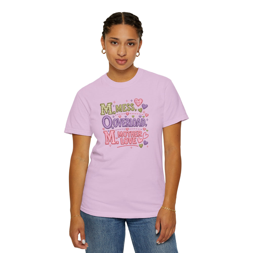 Mom Overload T-Shirt — "Mess, Overload, Mother Love" Cute Mom Graphic Tee