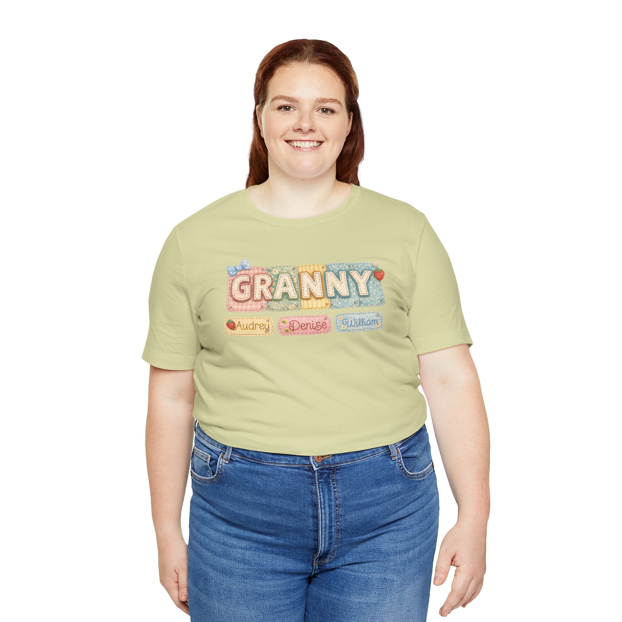 Granny Retro Nameplate T‑Shirt — Personalized Grandma Tee