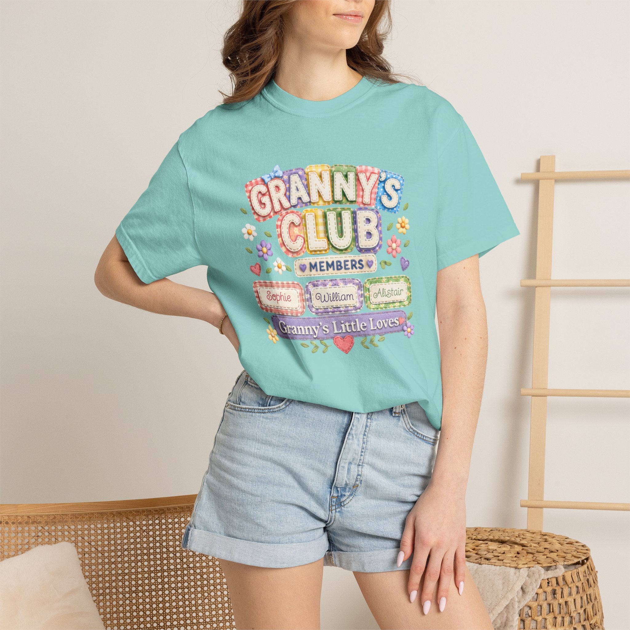 Granny's Club T-Shirt — Personalized Grandma Member Floral Tee