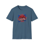 T-Shirt — "Super Papa" Union Jack/England themed Retro Comic Dad Shirt (Father's Day Gift)