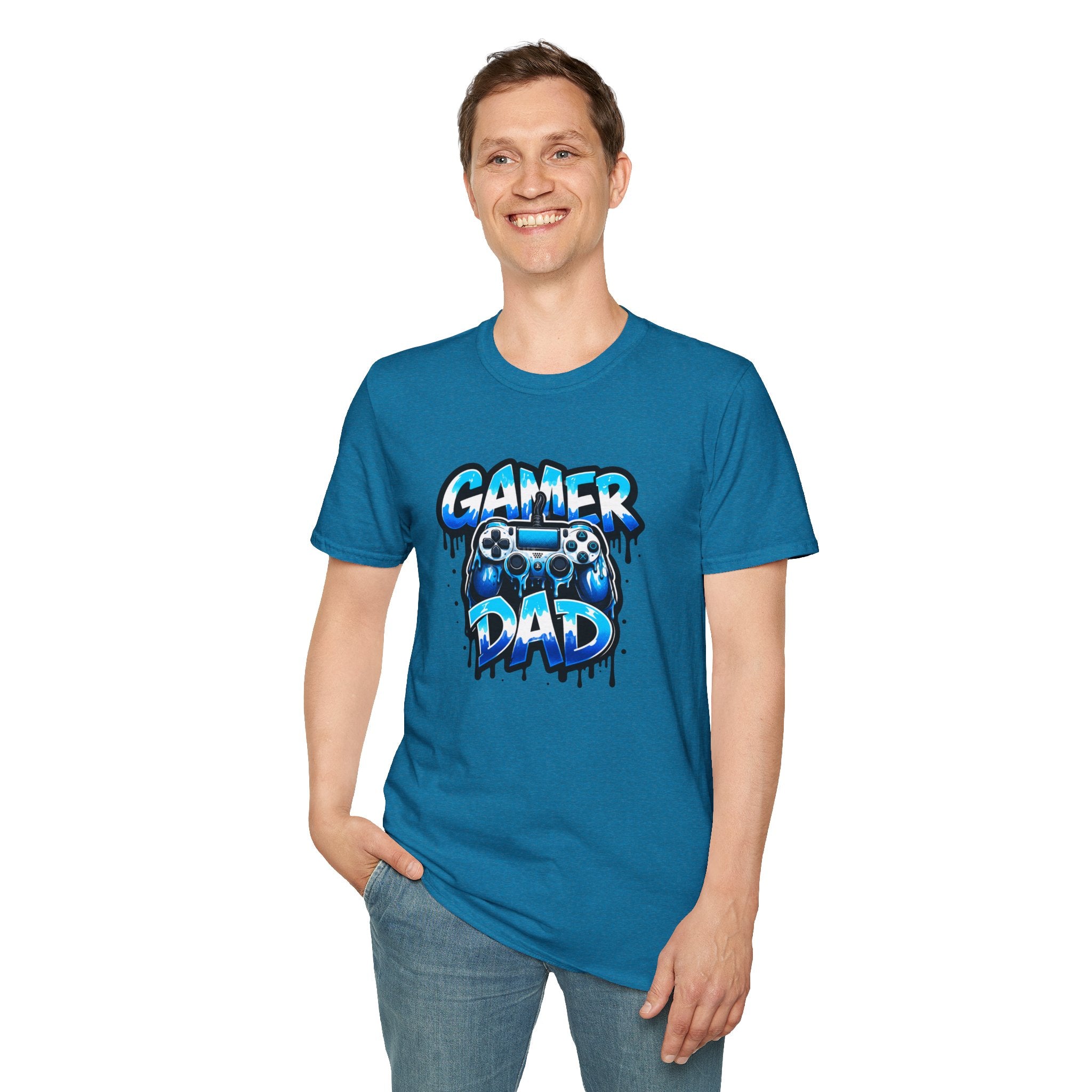 Gamer Dad T-Shirt — Blue Controller T-shirt