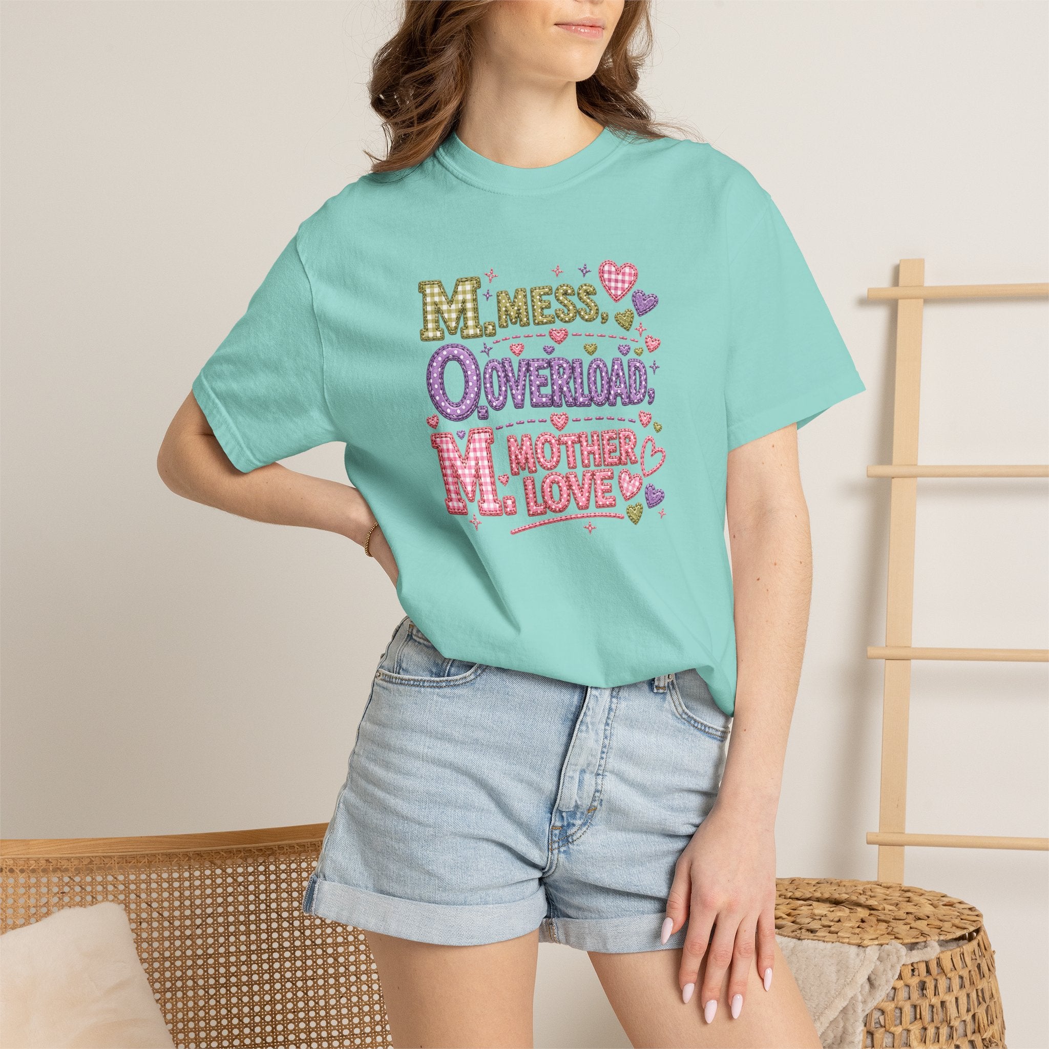 Mom Overload T-Shirt — "Mess, Overload, Mother Love" Cute Mom Graphic Tee
