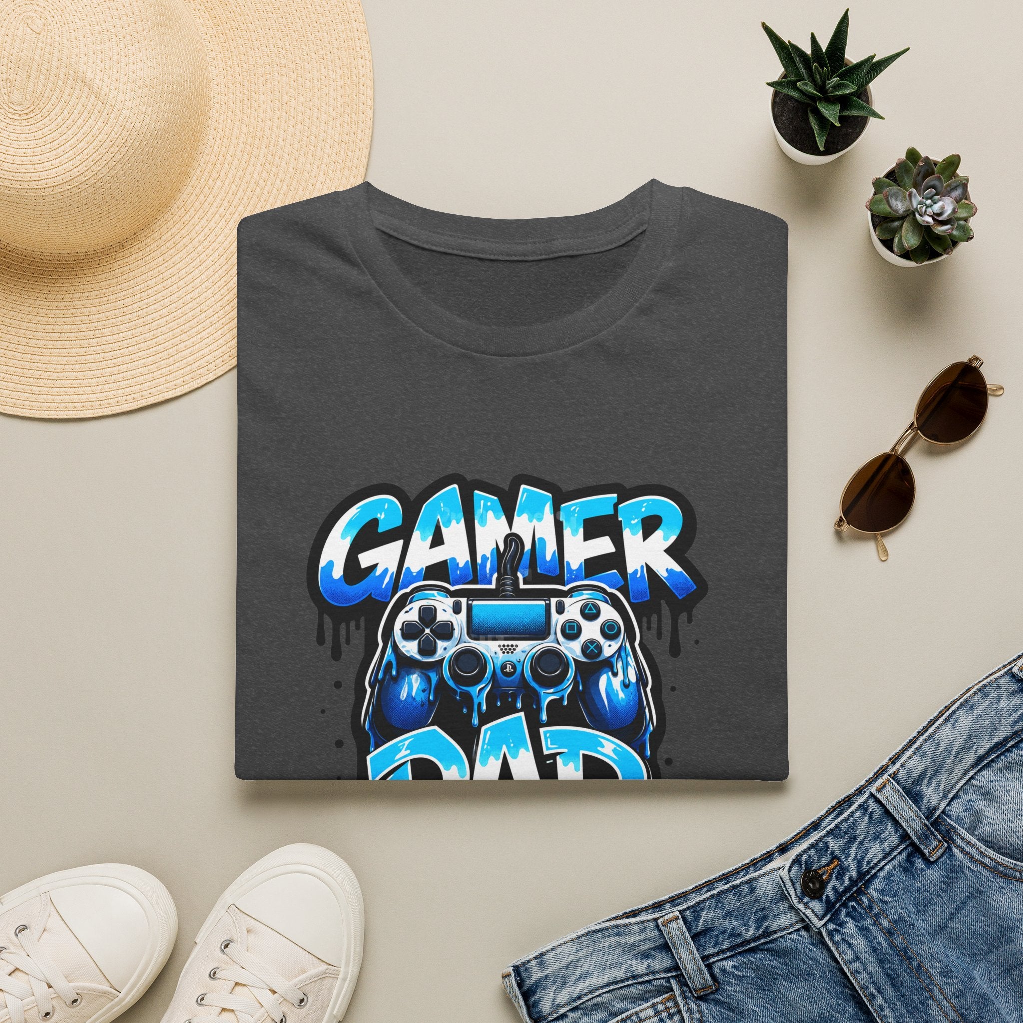 Gamer Dad T-Shirt — Blue Controller T-shirt