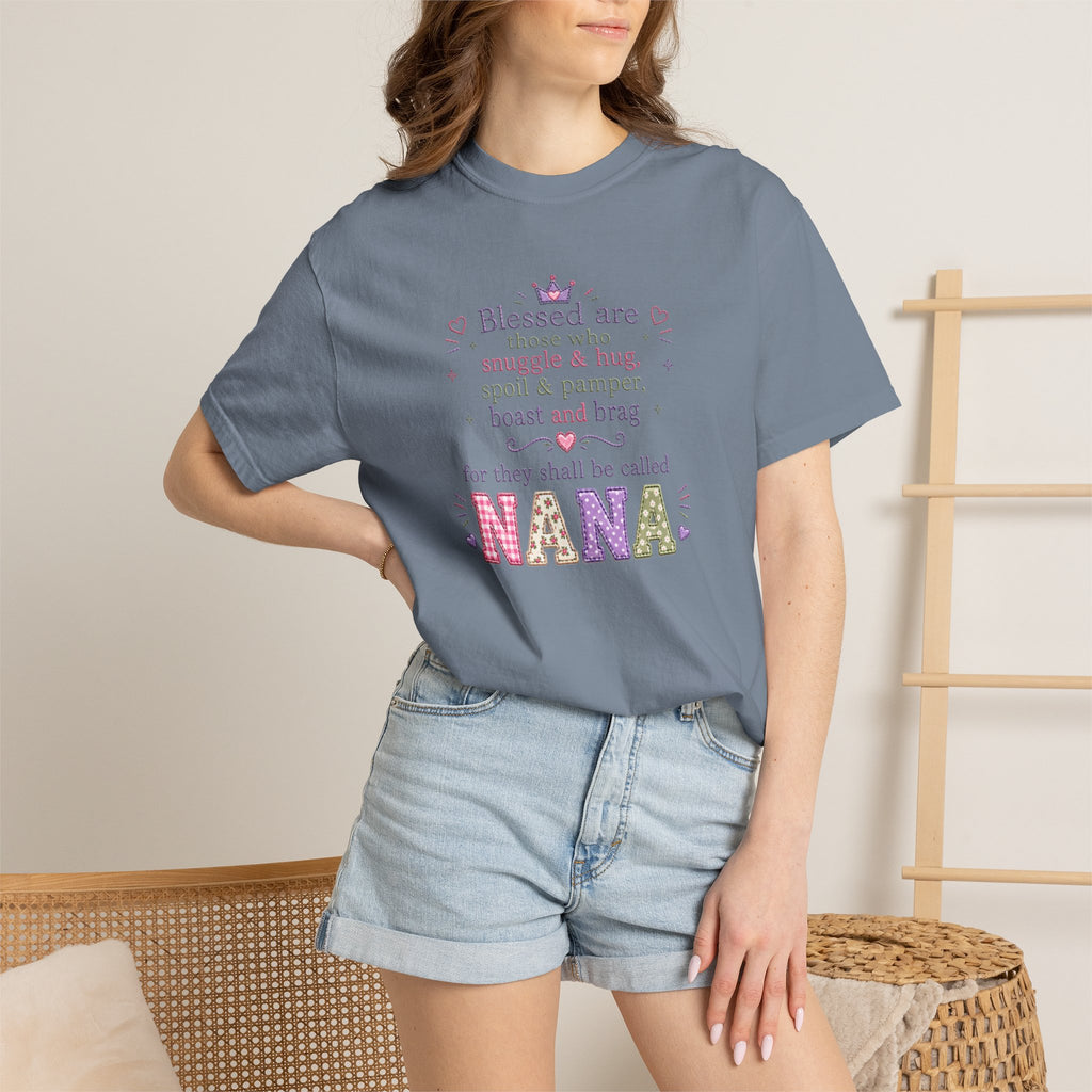 Nana Blessings T-Shirt — "Blessed are those who snuggle & pamper..." Grandmother Gift