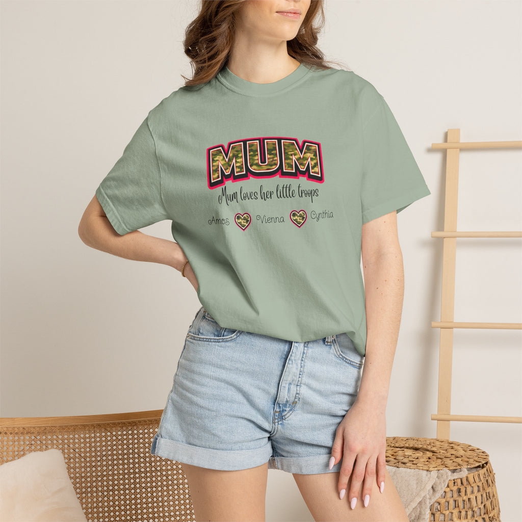 Mum Camo Print T-Shirt – "Mum, Mum loves her little meows" Mother's Day Tee